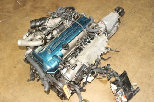 Complete Engine with, AC Compressor Alternator ECU Head and Block Intake Manifold Exhaust Manifold Timing Components Throttle Body Power Steering..