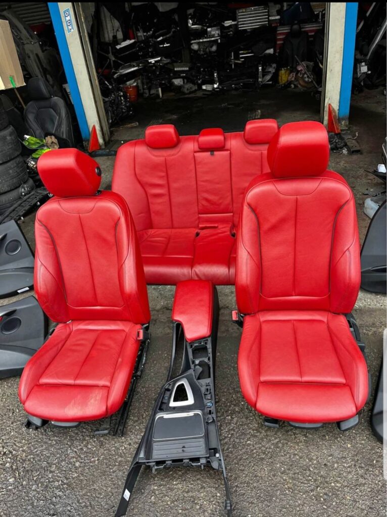 BME 3 Series F30 2015 red m sport leather seats with door cards