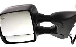 Power Mirror, Driver and Passenger Side, Manual Folding, Towing-Telescopic w/ Dual Glass, Heated, 8-hole 5-prong, Textured Black