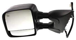 Power Mirror, Driver and Passenger Side, Manual Folding, Towing-Telescopic w/ Dual Glass, Heated, 8-hole 5-prong, Textured Black