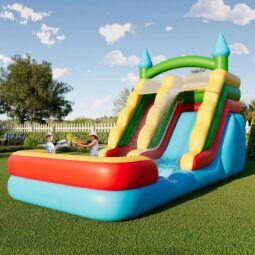 AMERLIFE Commercial Bounce House, Inflatable Bouncer with Air Blower, Jumping Castle with Slide, Outdoor Indoor Bouncy Castle with 100% PVC Material for Kids 3-12 (252*107*157In)
